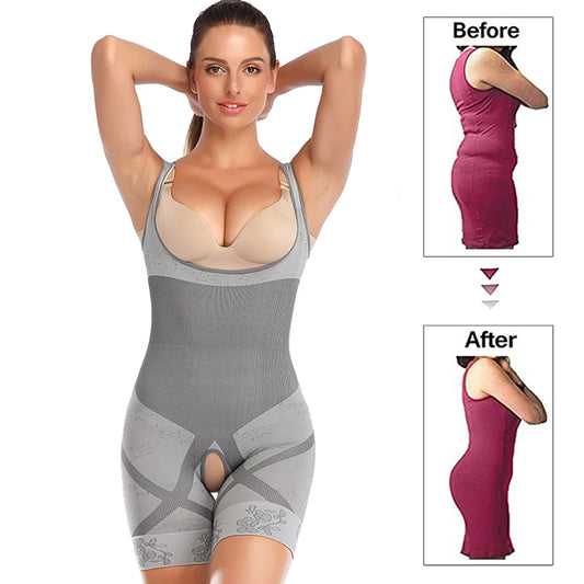 Full Body Shaper Bodysuit – Waist Trainer, Tummy Control & Thigh Slimming Shapewear
