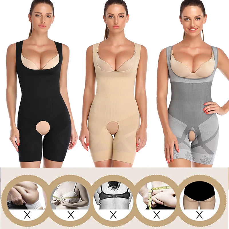 Full Body Shaper Bodysuit – Waist Trainer, Tummy Control & Thigh Slimming Shapewear