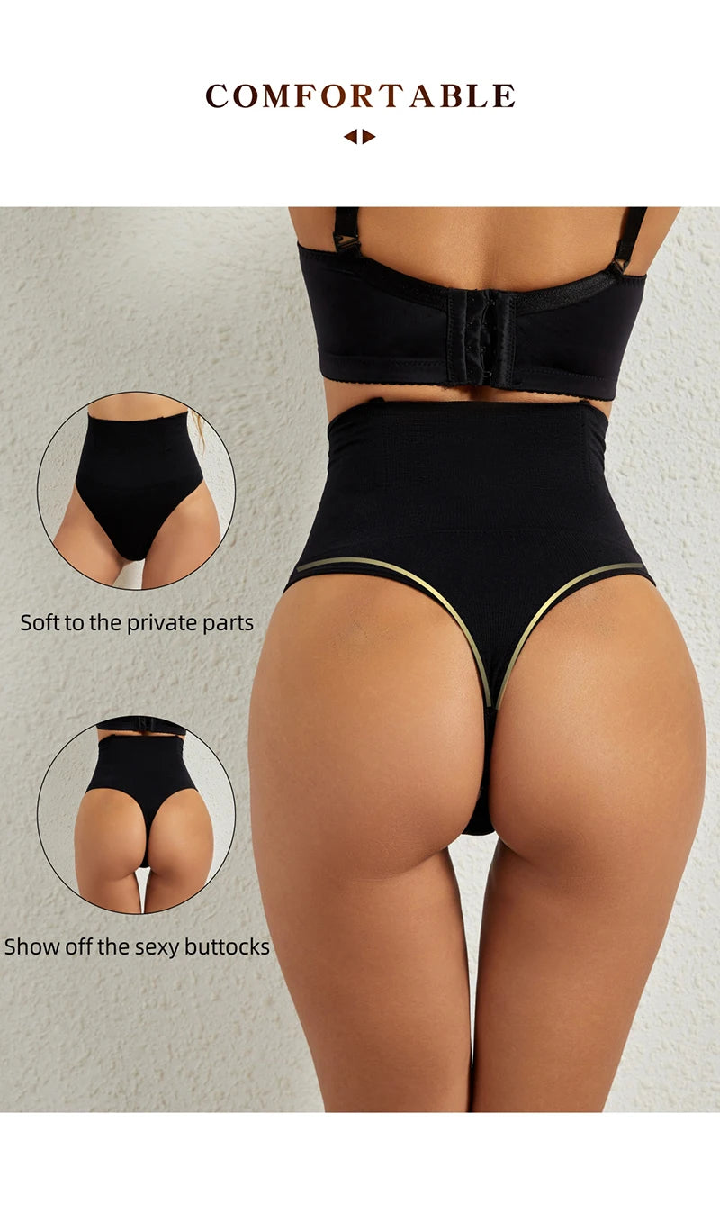 High-Waist Tummy Control Thong – Seamless Slimming Shapewear for Women