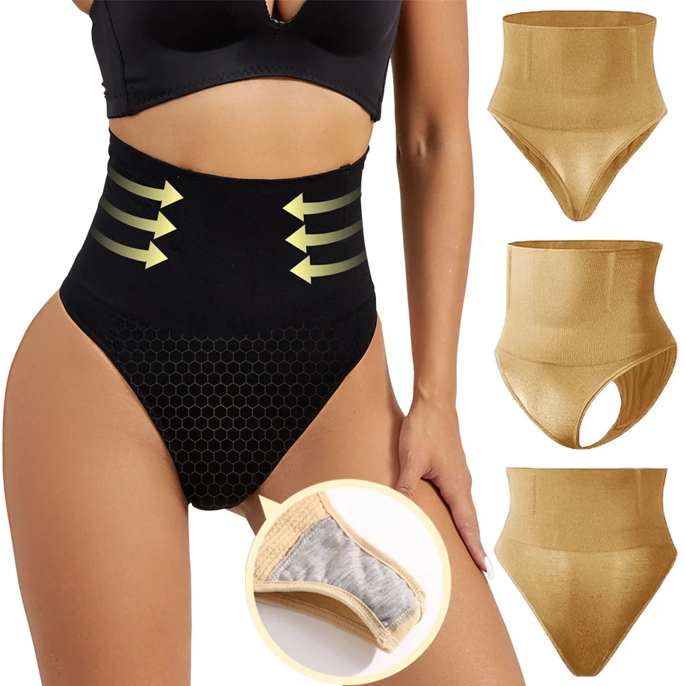 High-Waist Tummy Control Thong – Seamless Slimming Shapewear for Women